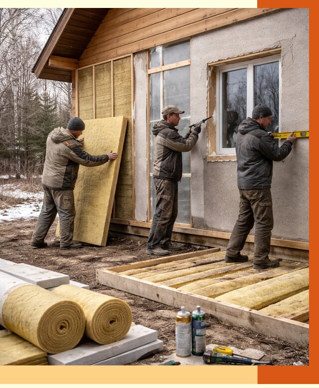 Утепление дачного дома в Астрахани от 4881 руб/м2 — недорого | ТепломастерСтр