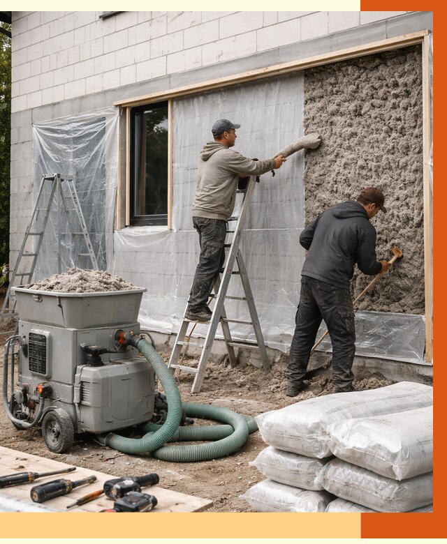 Утепление дома из газобетона эковатой в Астрахани от 4624 руб./м2 | ТепломастерСтр